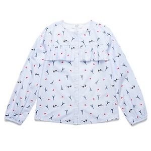 NWT! Crown & Ivy Girls Ruffle Button Up Top